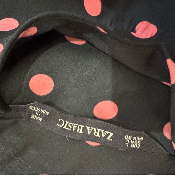 Zara basic polka dot silky button sleeve flounce/ ruffle dress ❤️ - Picture 8 of 9